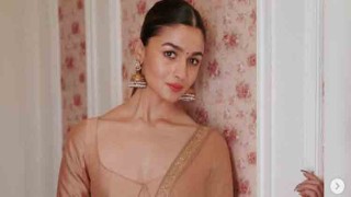 Alia Bhatt in nude backless silk Anarkali is glam wedding guest style