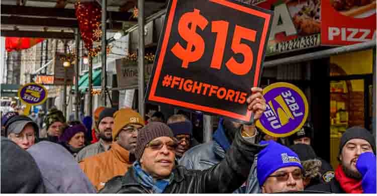 Minimum wage is $15 an hour in New York