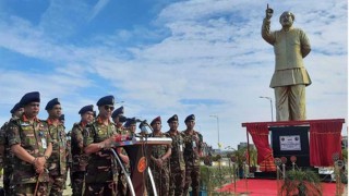 সিলেট সেনানিবাসে বঙ্গবন্ধুর ভাস্কর্য 'বজ্রকন্ঠ' স্থাপন