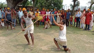 নওগাঁয় লাঠি খেলা অনুষ্ঠিত