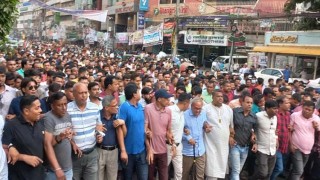 বরিশালে হামলার প্রতিবাদে নয়াপল্টনে বিএনপির বিক্ষোভ মিছিল