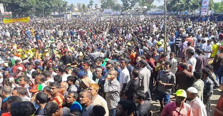 BNP rally begins defying transport strike in Rangpur