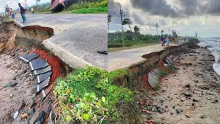 ঘূর্ণিঝড় সিত্রাং: মেরিন ড্রাইভের দুই অংশে ভাঙন