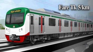 Dhaka Metro Rail fare set at Tk 5/km, Minimum fare Tk 20