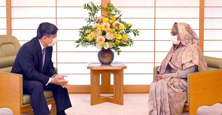 PM Hasina calls on Japan Emperor Naruhito in Tokyo