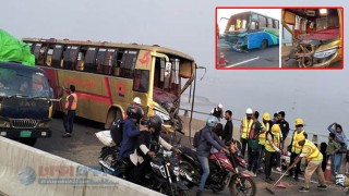 পদ্মা সেতুতে দুই বাসের মুখোমুখি সংঘর্ষ