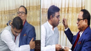 ‘দোয়া’ নিতে ফিরোজ রশীদের বাসায় সাঈদ খোকন