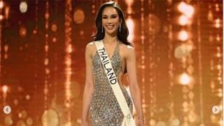 Miss Universe Thailand Anna Sueangam-iam sparkles in a recycled gown