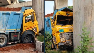 ফের মেট্রোরেলের পিলারে ট্রাকের ধাক্কা