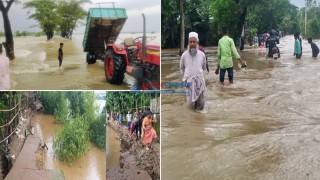 সিলেটে বিপৎসীমার ওপরে ৫ নদীর পানি, তলিয়ে গেছে রাস্তাঘাট-বাড়িঘর