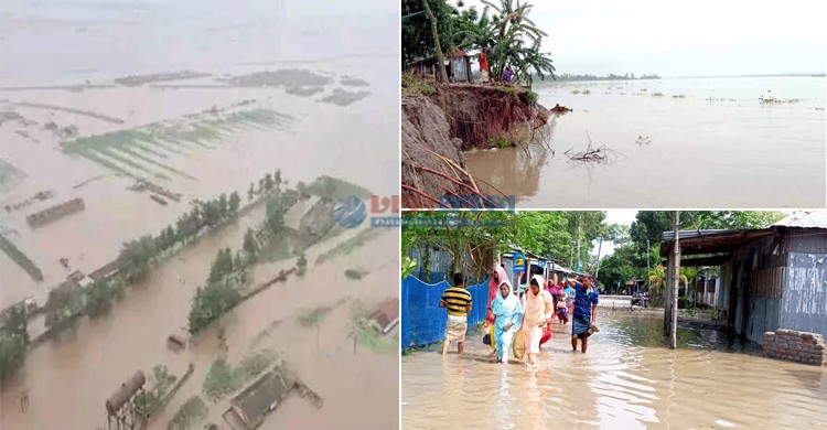 ভারত থেকে নেমে আসা ঢলে রংপুরে আকস্মিক বন্যা, পানিবন্দি লক্ষাধিক মানুষ