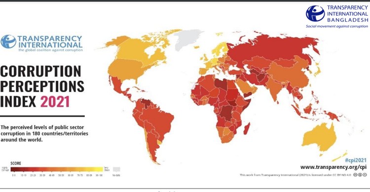 বিশ্বের ১৩তম দুর্নীতিগ্রস্ত দেশ বাংলাদেশ