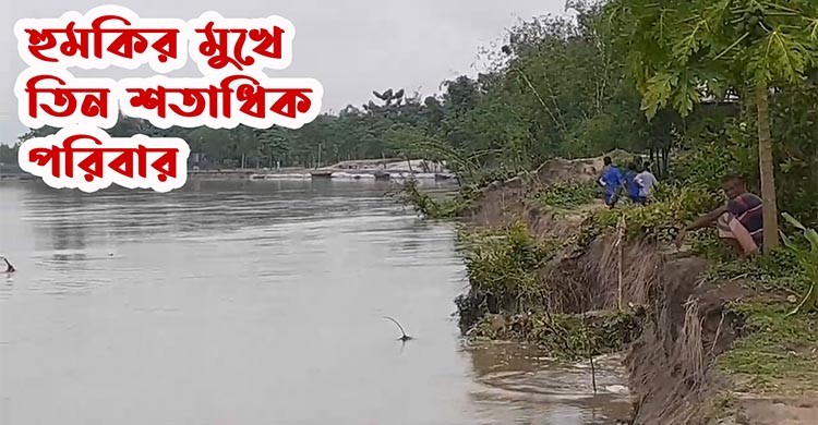 কুড়িগ্রামের ফুলবাড়ীতে ধরলার তীব্র ভাঙনে ঘর-বাড়ি ও ফসলি জমি বিলীন