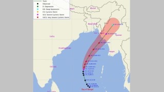 প্রবল ঘূর্ণিঝড়ে পরিণত হয়েছে মোখা