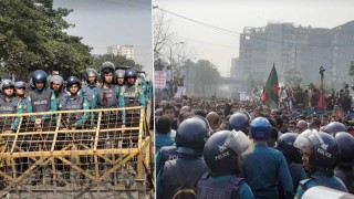 পুলিশের ব্যারিকেড, আটকে গেল ভারতীয় হাইকমিশন অভিমুখে পদযাত্রা