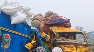 টাঙ্গাইলে দুই ট্রাকের মুখোমুখি সংঘর্ষে ট্রাকচালক নিহত